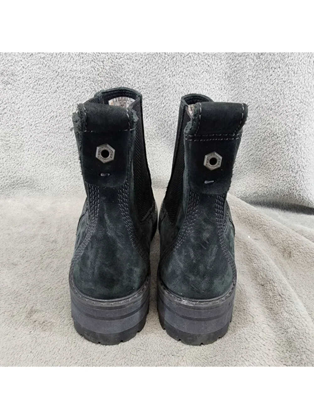 Timberland Shoes Womens Size 7 Black Suede Courmayeur Valley Chelsea Boots *Read